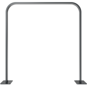 Lean-on hoop made of flat steel | 50 x 12 mm | in bent design | without cross bar | total width: 750 mm | hot-dip galvanized and coated DB 703